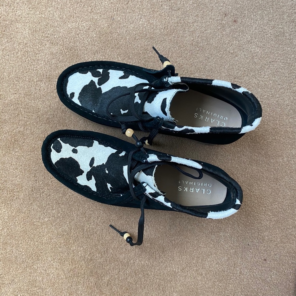 Clarks Originals Cow Print Wallabee Boots